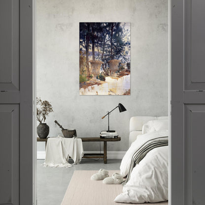 Corfu The Terrace - John Singer Sargent Brushed Aluminum Print - 70x100 cm / 28x40 inches | John Singer Sargent Aluminum Print | John Singer Sargent Prints