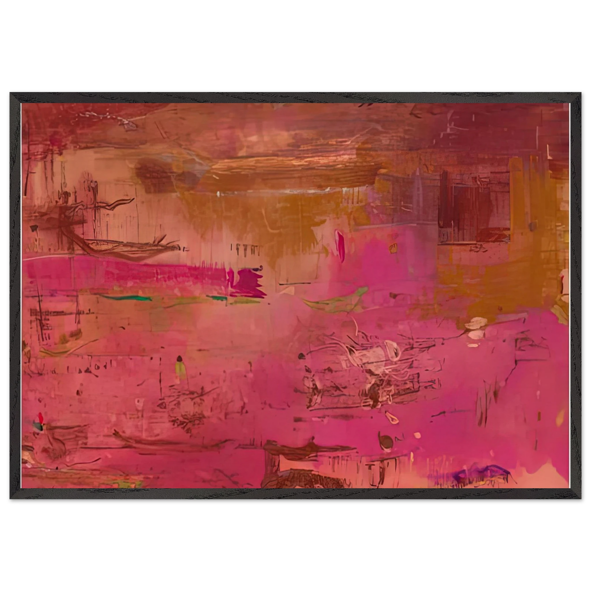 Dream Walk Red 1978- - Helen Frankenthaler Framed Art Print – Black Wooden Frame - Default Title - -Framed Art Print