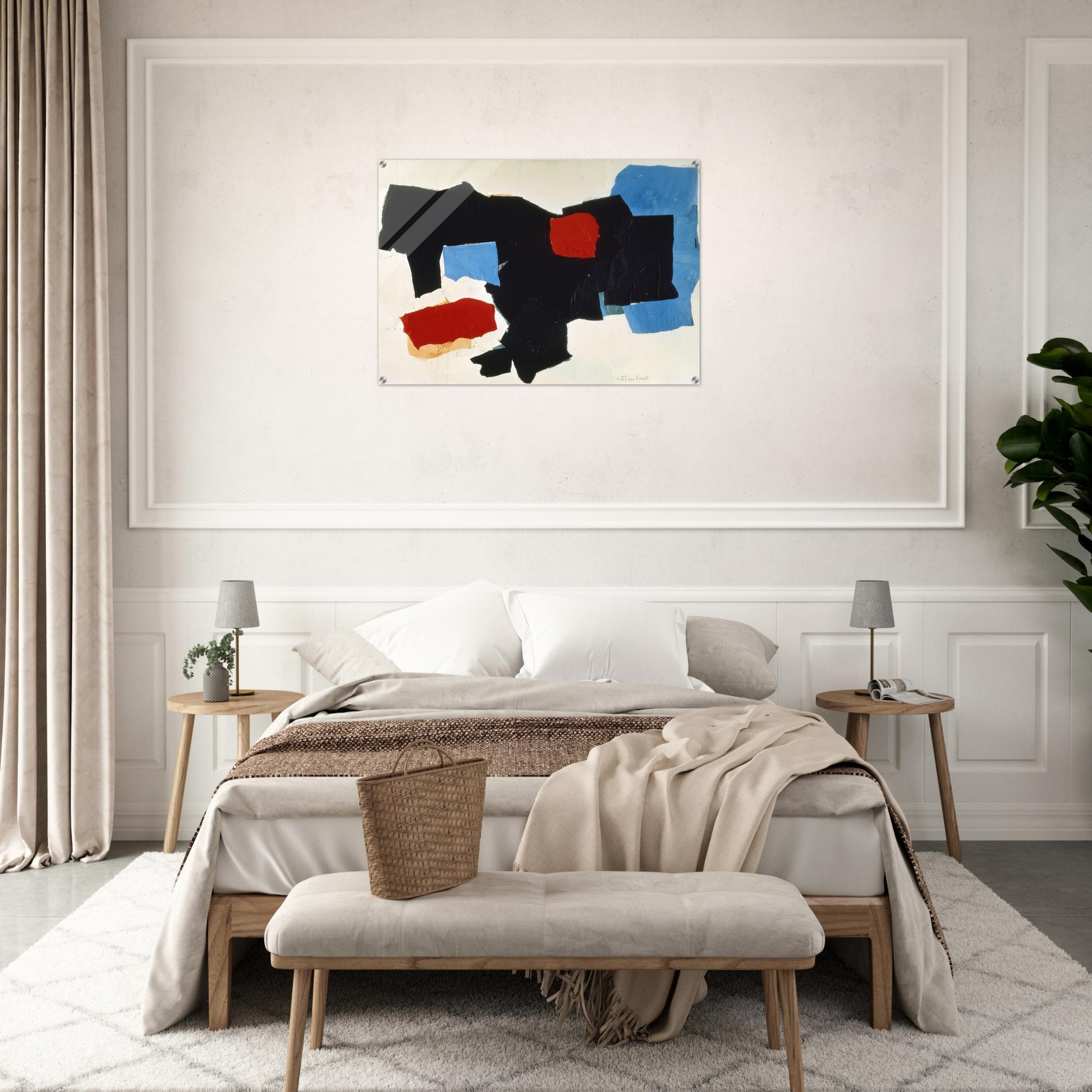 BLUE RED BLACK AND WHITE 1961 - Esteban Vicente Acrylic Print - 70x100 cm / 28x40″ inches | Esteban Vicente Wall Art | Esteban Vicente Prints