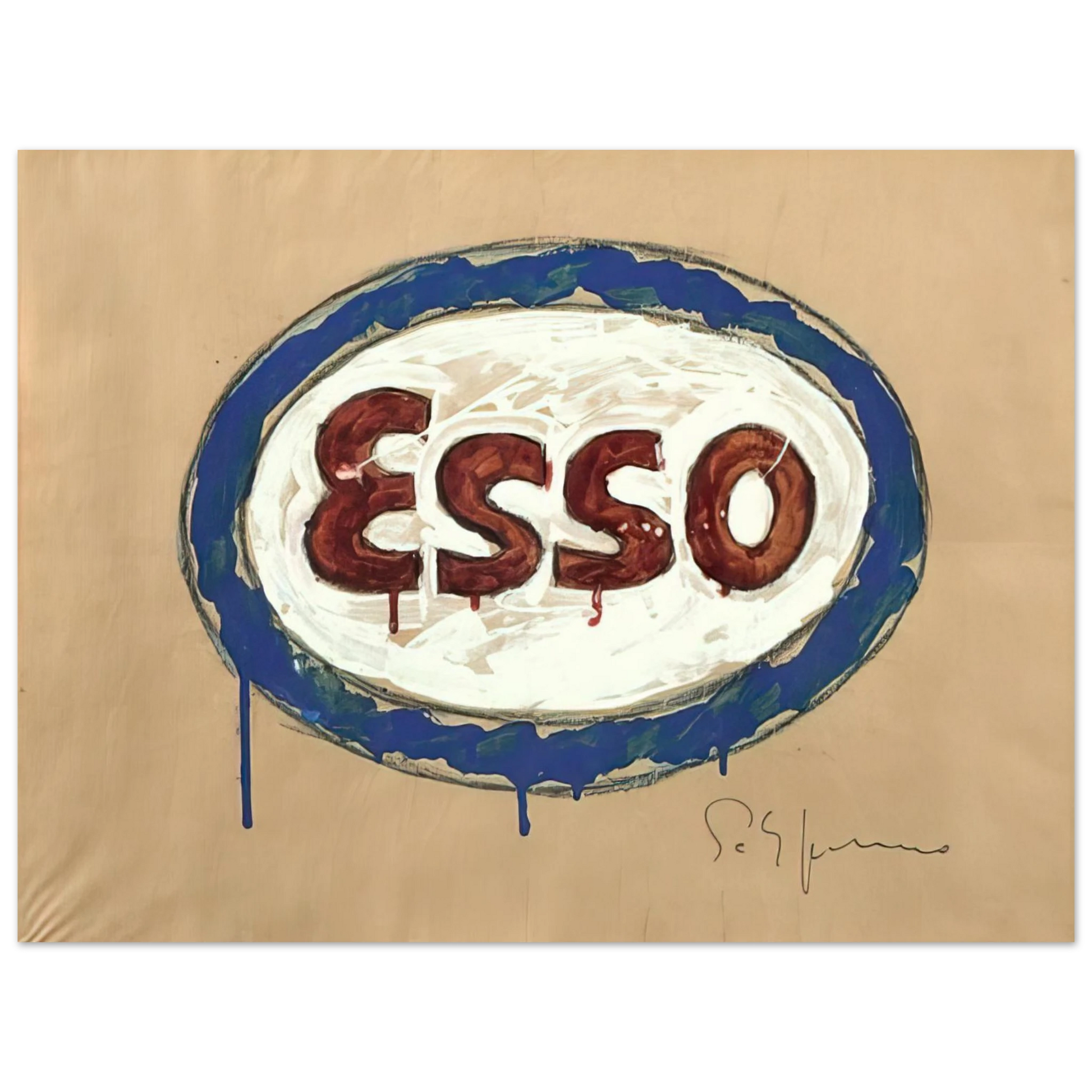 Mario Schifano - Esso - Pop Art Fine Art Poster - Default Title