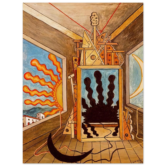 Giorgio de Chirico - METAPHYSICAL INTERIOR WITH SUN WHICH DIES 1971 Fine Art Poster - Default Title