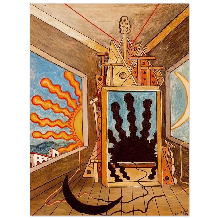 Giorgio de Chirico - METAPHYSICAL INTERIOR WITH SUN WHICH DIES 1971  75x100 cm / 30x40inches Fine Art Poster