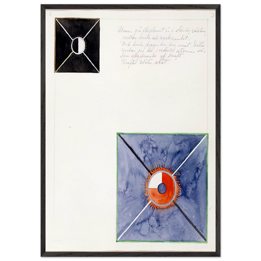 ATOM SERIES NO 8 ATOM ON THE ETHER PLANE IS IN CONSTANT CHANGE BETWEEN REST AND ACTIVITY AT THE 1917 - Hilma af Klint Framed Art Print – Black Wooden Frame - Default Title - -Framed Art Print