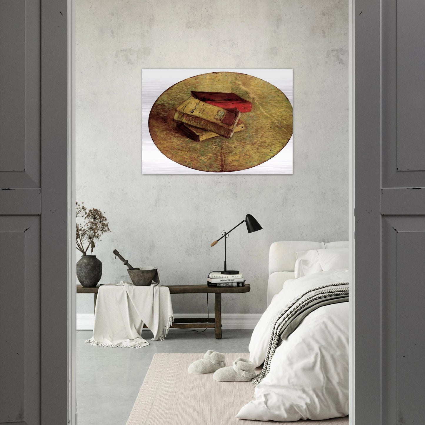 Still Life with Three Books - Vincent van Gogh Brushed Aluminum Print - 70x100 cm / 28x40 inches | Vincent van Gogh Aluminum Print | Vincent van Gogh Prints