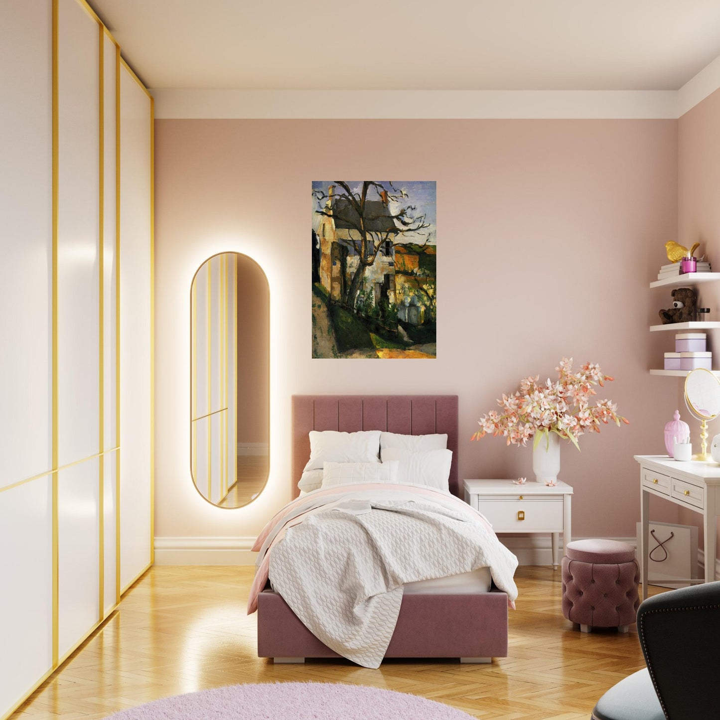 The House and the Tree - Paul Cézanne Brushed Aluminum Print - 70x100 cm / 28x40 inches | Paul Cézanne Aluminum Print | Paul Cézanne Prints