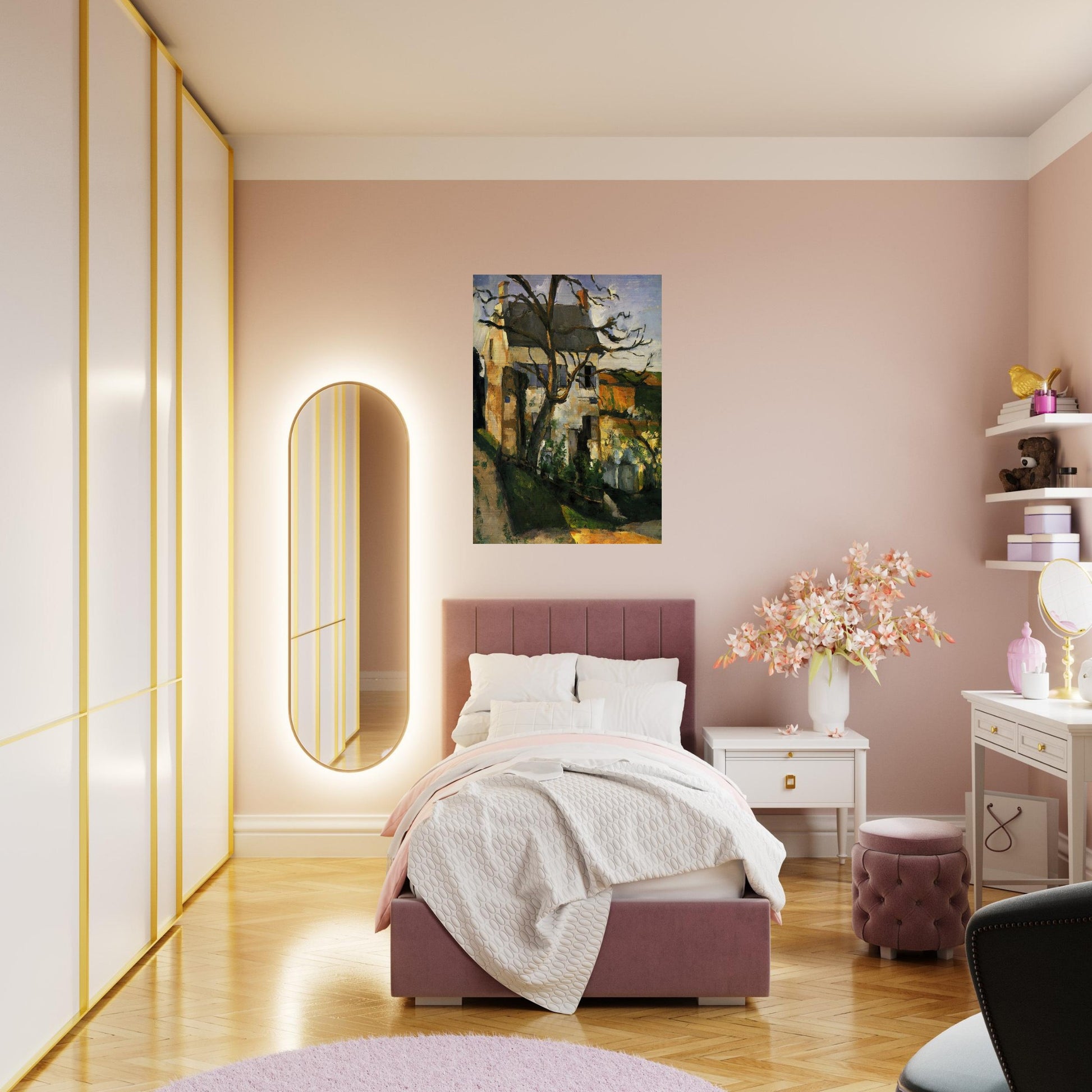 The House and the Tree - Paul Cézanne Brushed Aluminum Print - 70x100 cm / 28x40 inches | Paul Cézanne Aluminum Print | Paul Cézanne Prints