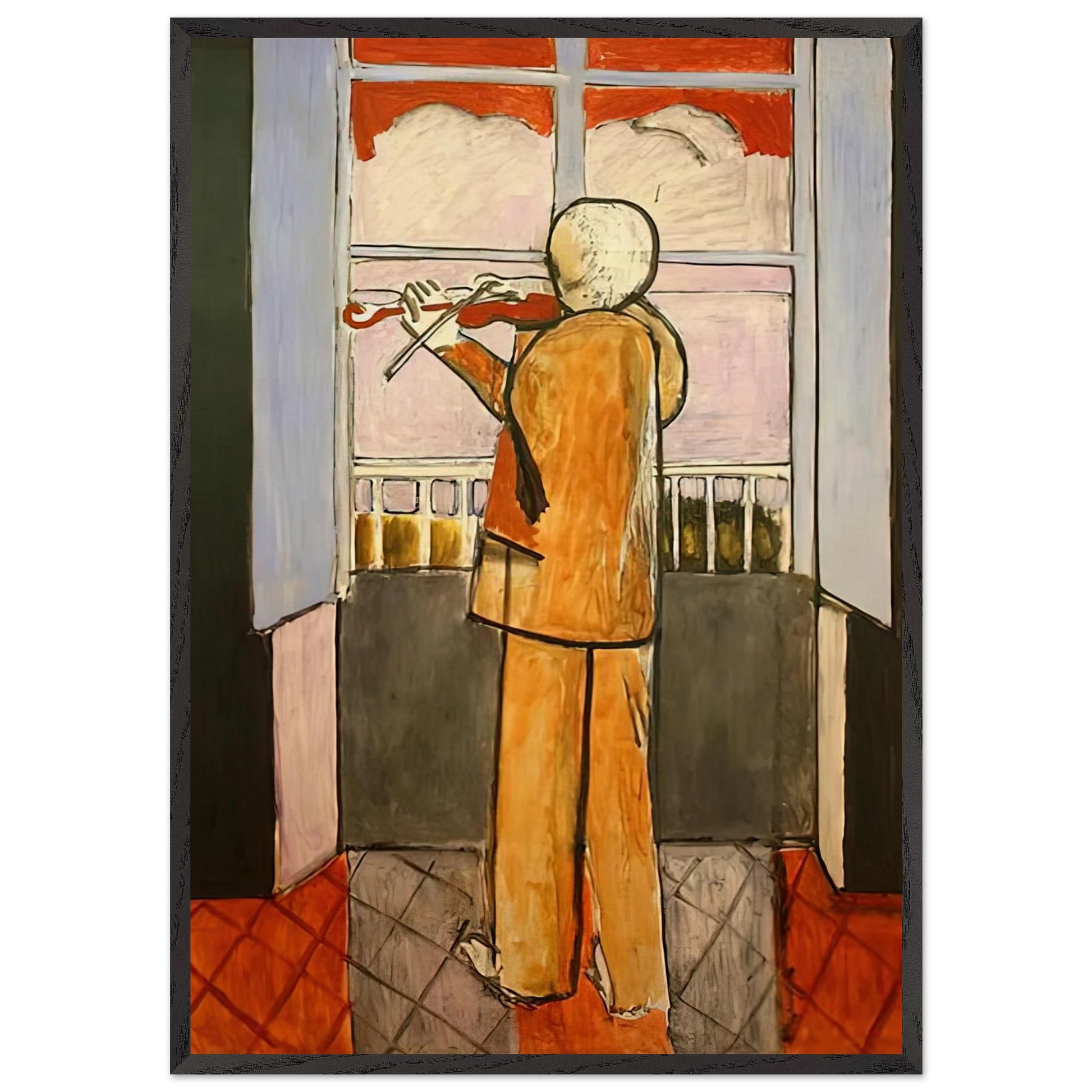 THE VIOLINIST AT THE WINDOW 1918 - Henri Matisse Framed Art Print – Black Wooden Frame - Default Title - -Framed Art Print