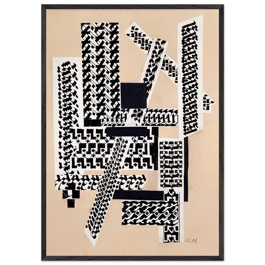 REED PEN COLLAGE 1922 - Hannah Hoch Framed Art Print – Black Wooden Frame - Default Title - -Framed Art Print