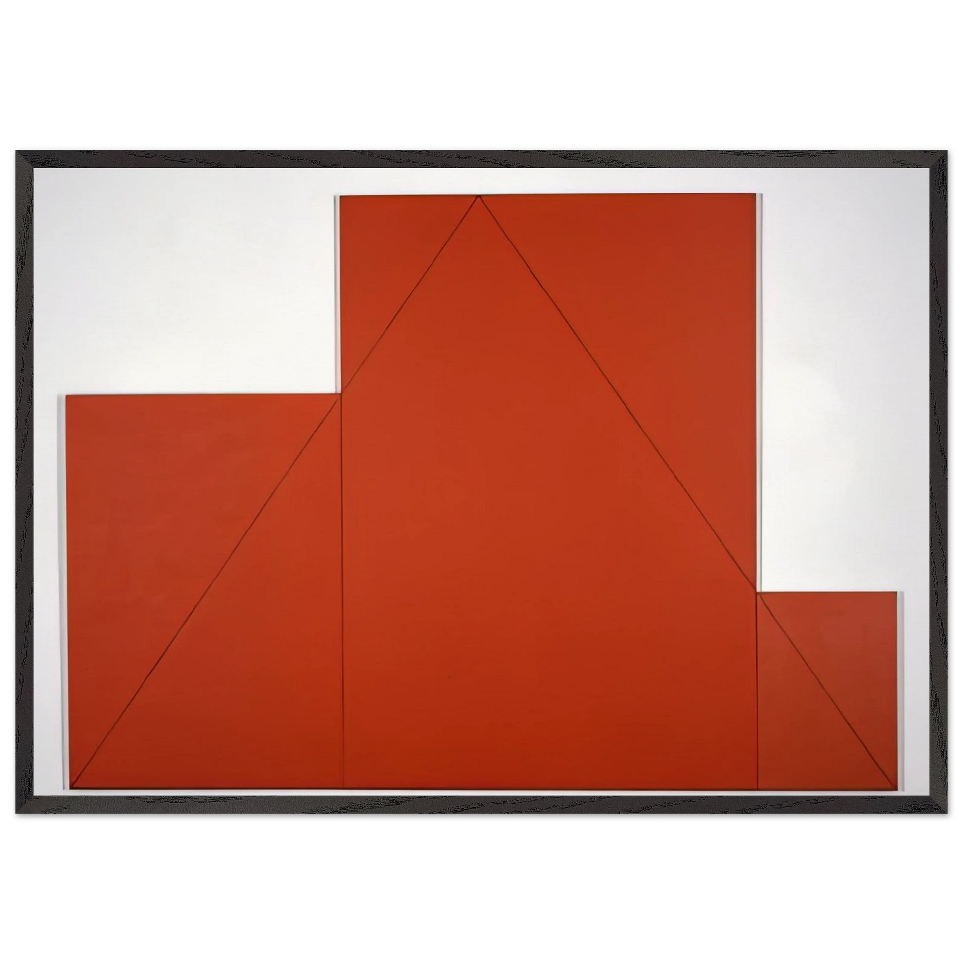 A TRIANGLE WITHIN THREE RECTANGLES 1977 - Robert Mangold Framed Art Print – Black Wooden Frame - Default Title - -Framed Art Print
