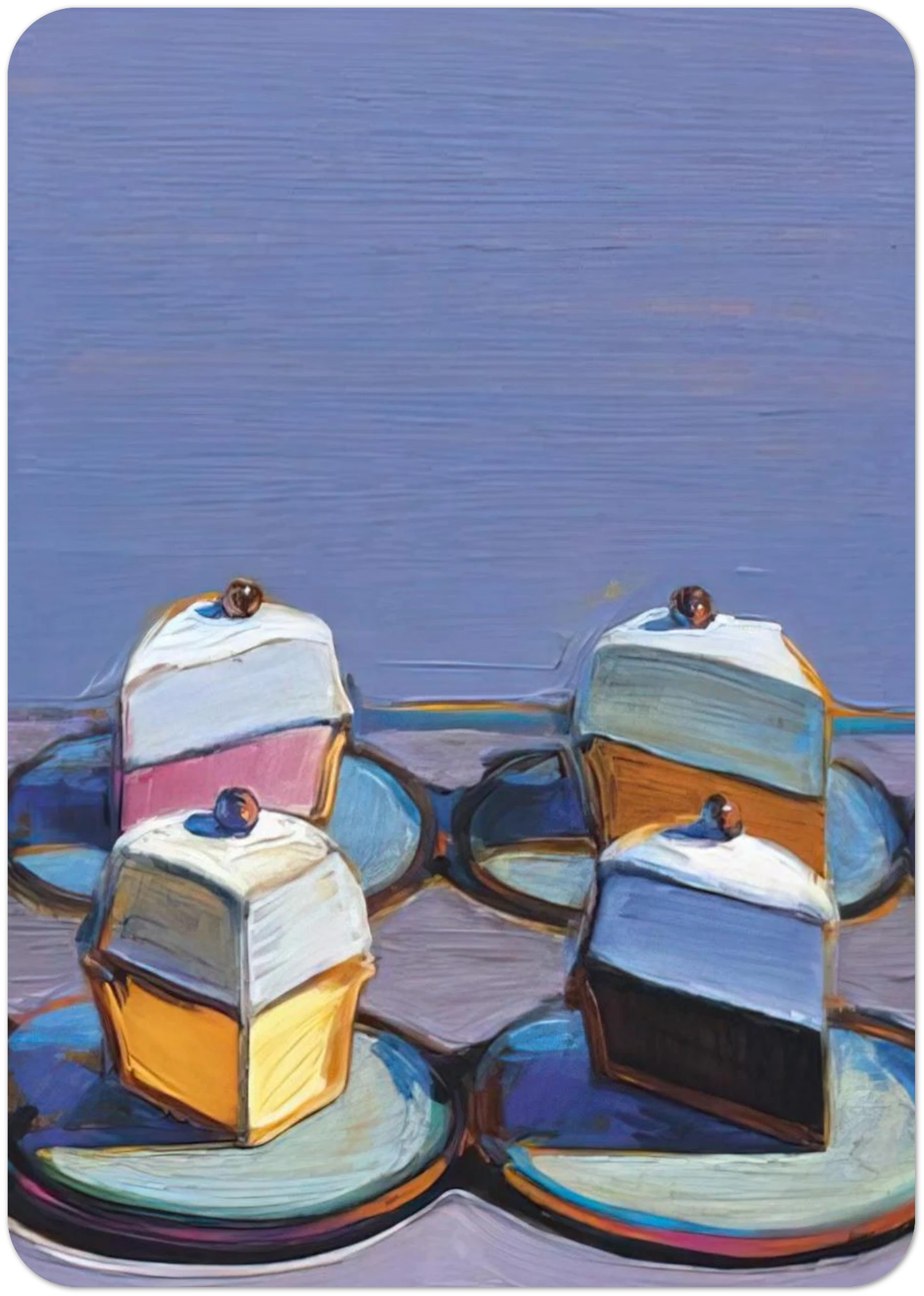 Meringue Mix - 1999 By Wayne Thiebaud Pack of 10 Post Cards | Wayne Thiebaud Post Cards | A6 (10.5 x 14.8 cm) - 4.1 x 5.8 inches