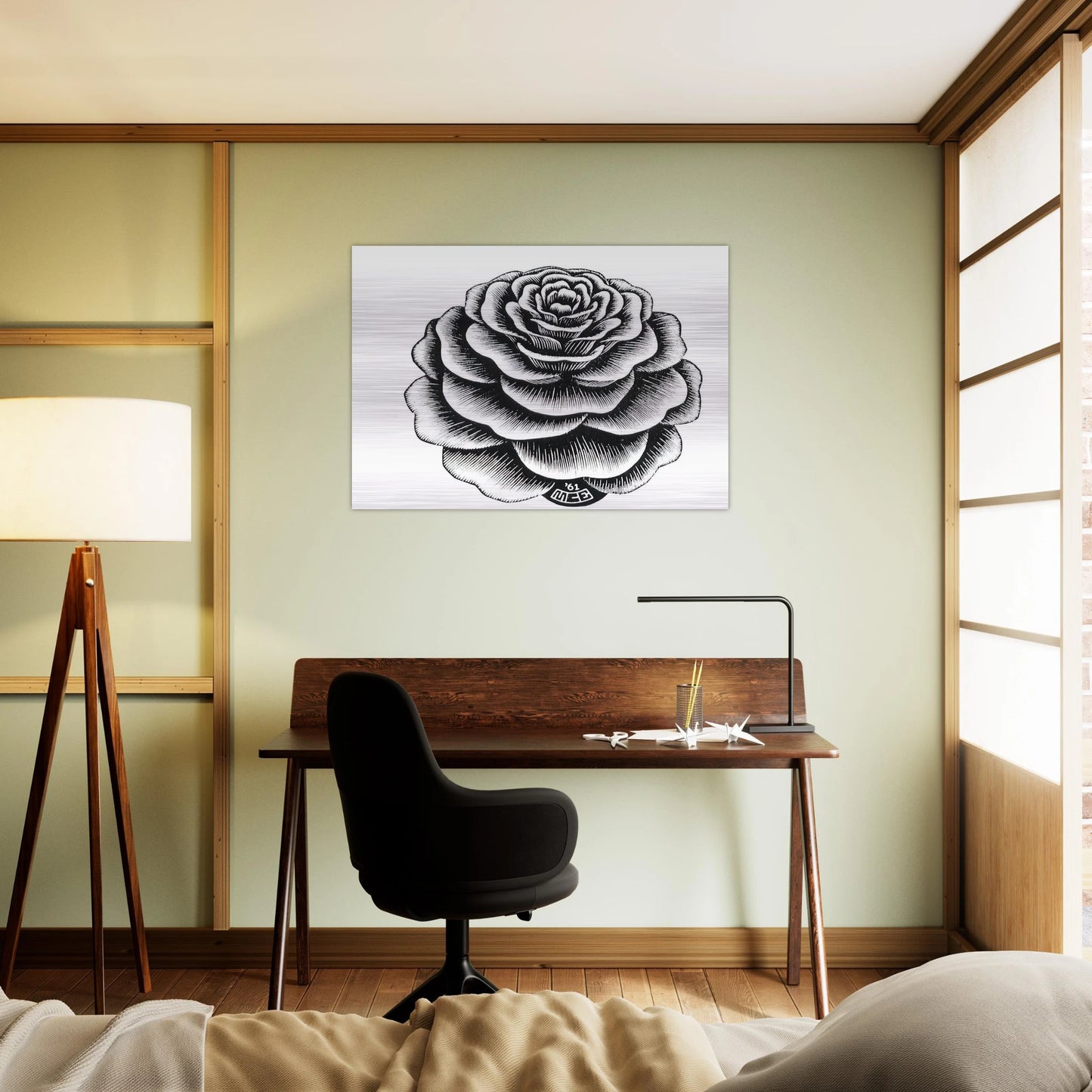 FLOWER 1 - MC Escher Brushed Aluminum Print - 70x100 cm / 28x40 inches | MC Escher Aluminum Print | MC Escher Prints
