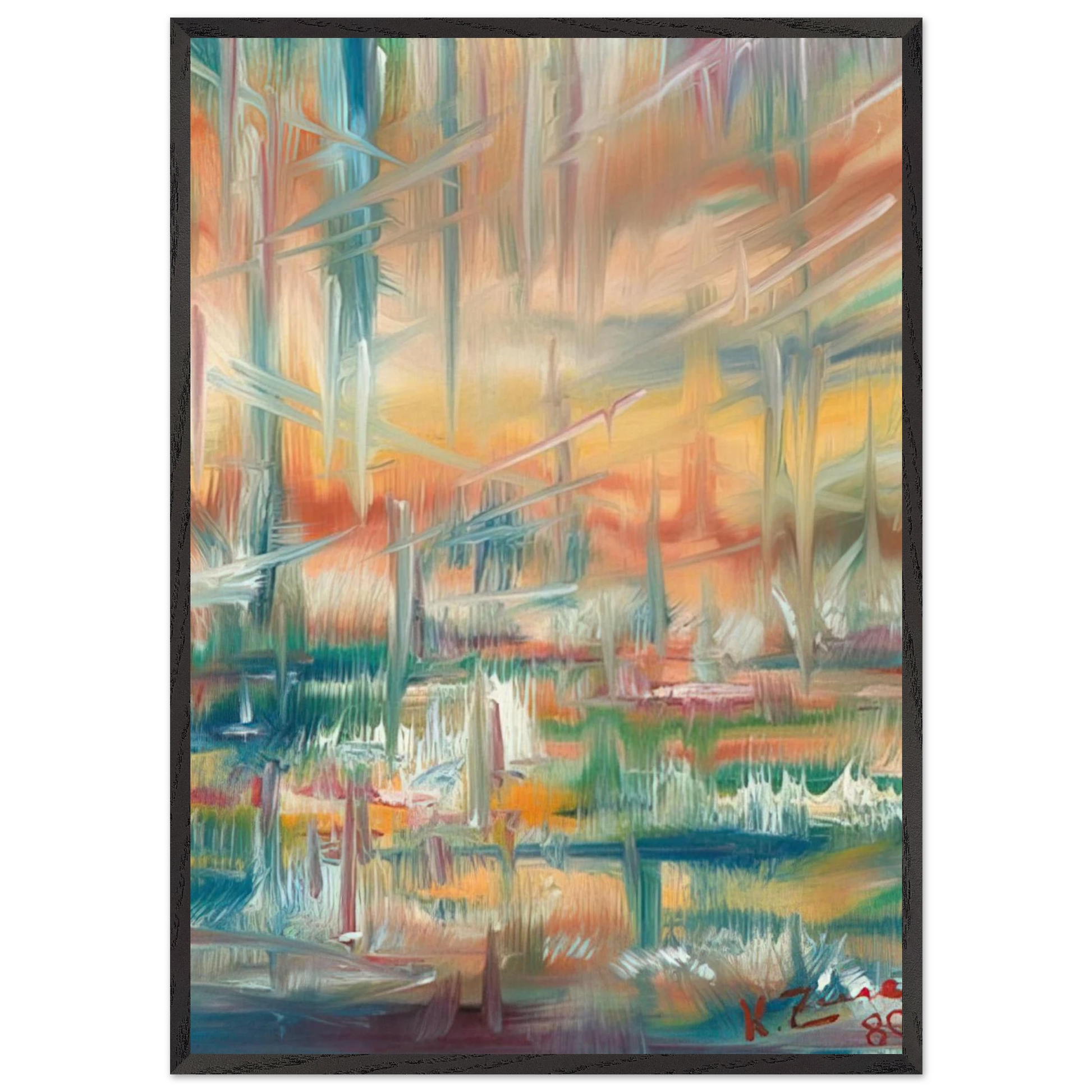 Abstract Composition N4 - Konrad Zuse Framed Art Print – Black Wooden Frame - Default Title - -Framed Art Print