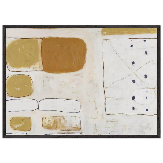 White Sand and Ochre - 1961 - William Scott Framed Art Print – Black Wooden Frame - Default Title - -Framed Art Print