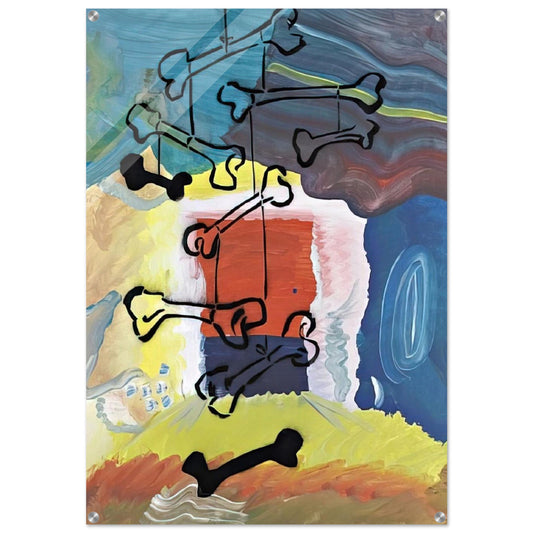 KNOCHEN MOBILE 1981 - Sigmar Polke Acrylic Print - 70x100 cm / 28x40″ inches