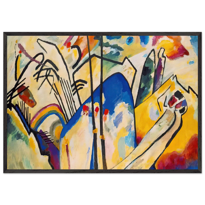 COMPOSITION IV 1911 - Wassily Kandinsky 70x100 cm / 28x40 inches Framed Art Print – Black Wooden Frame
