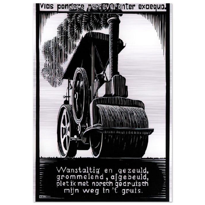 EMBLEMATA STEAMROLLER - MC Escher Brushed Aluminum Print - 70x100 cm / 28x40 inches | MC Escher Aluminum Print | MC Escher Prints