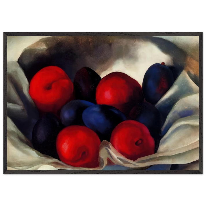 Plums - Georgia OKeeffe 70x100 cm / 28x40 inches Framed Art Print – Black Wooden Frame