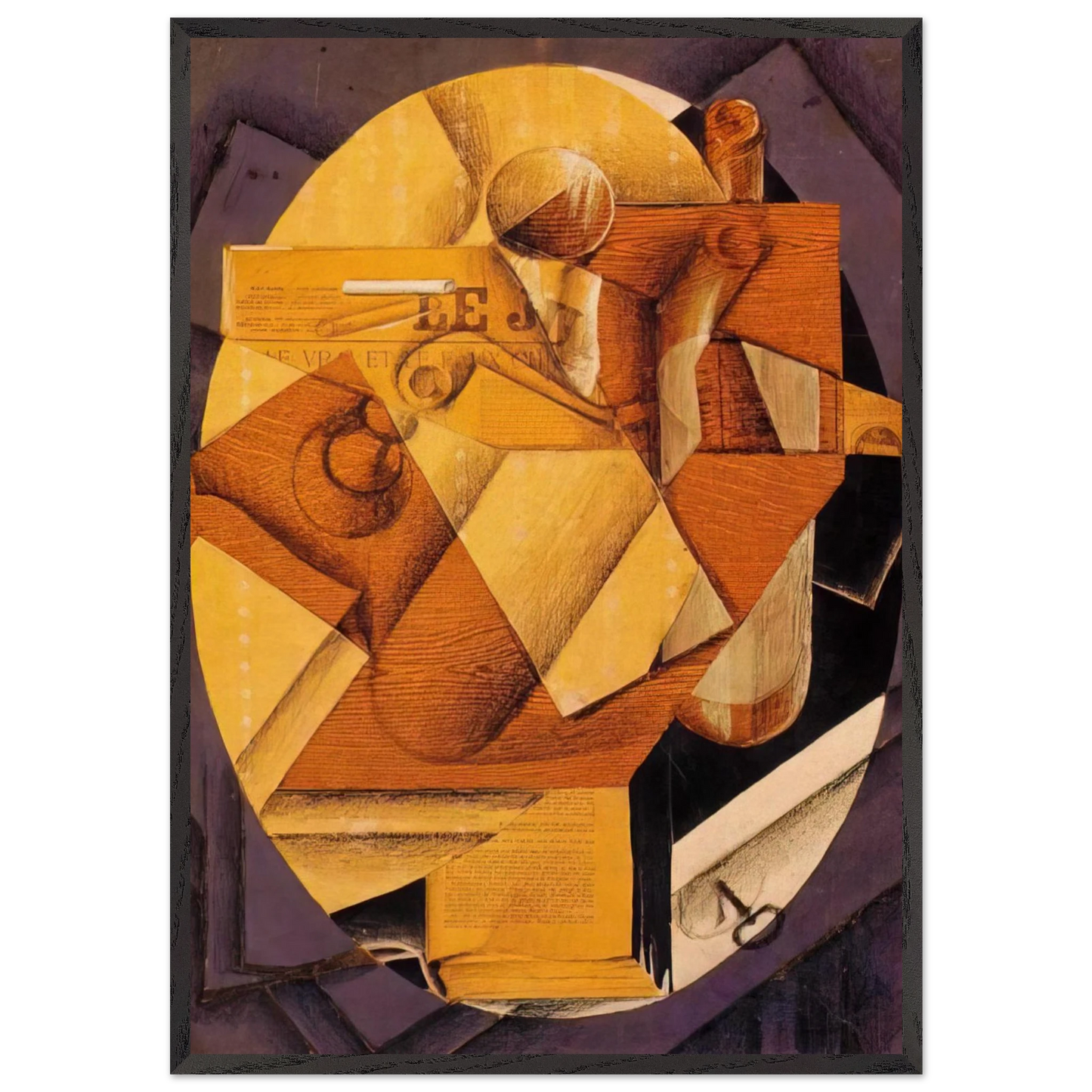 THE TABLE 1914 - Juan Gris Framed Art Print – Black Wooden Frame - Default Title - -Framed Art Print