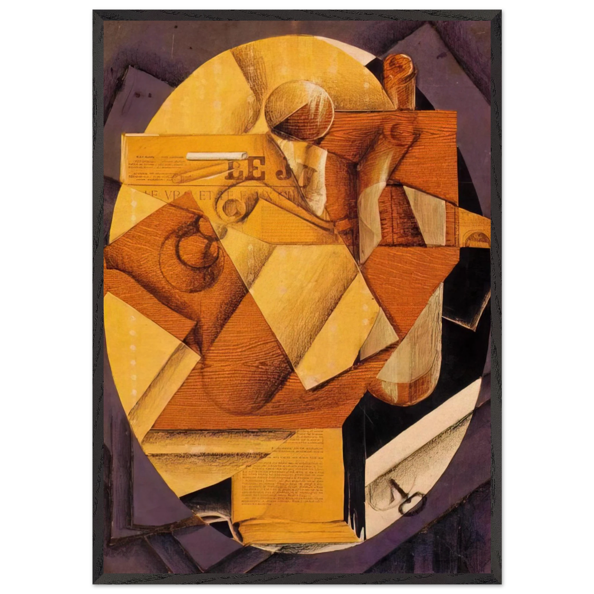 THE TABLE 1914 - Juan Gris Framed Art Print – Black Wooden Frame - Default Title - -Framed Art Print