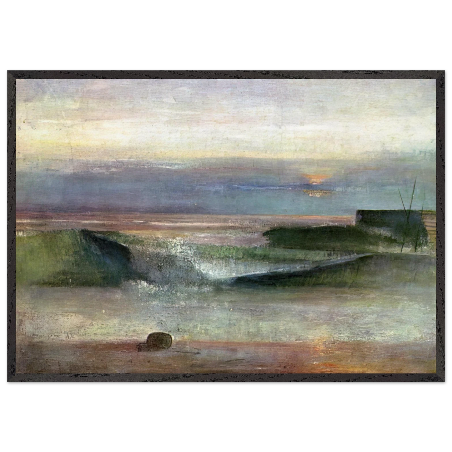 The Wave - 1944 - Victor Pasmore Framed Art Print – Black Wooden Frame - Default Title - -Framed Art Print