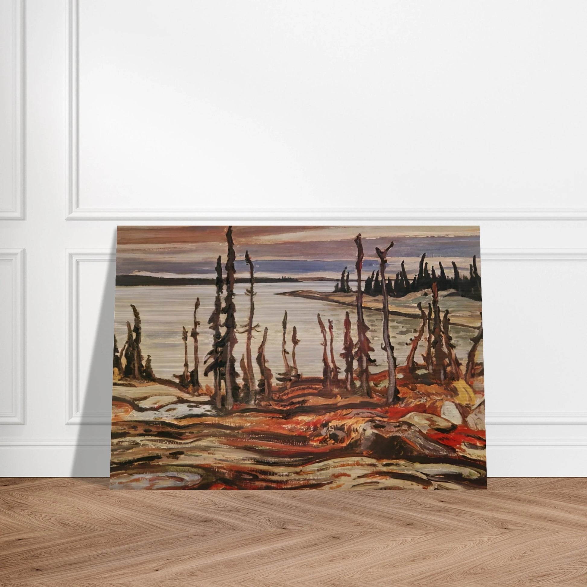 Wilderness, Deese Bay - Art Nouveau Modern - A.Y. Jackson Brushed Aluminum Print - 70x100 cm / 28x40 inches | A.Y. Jackson Aluminum Print | A.Y. Jackson Prints