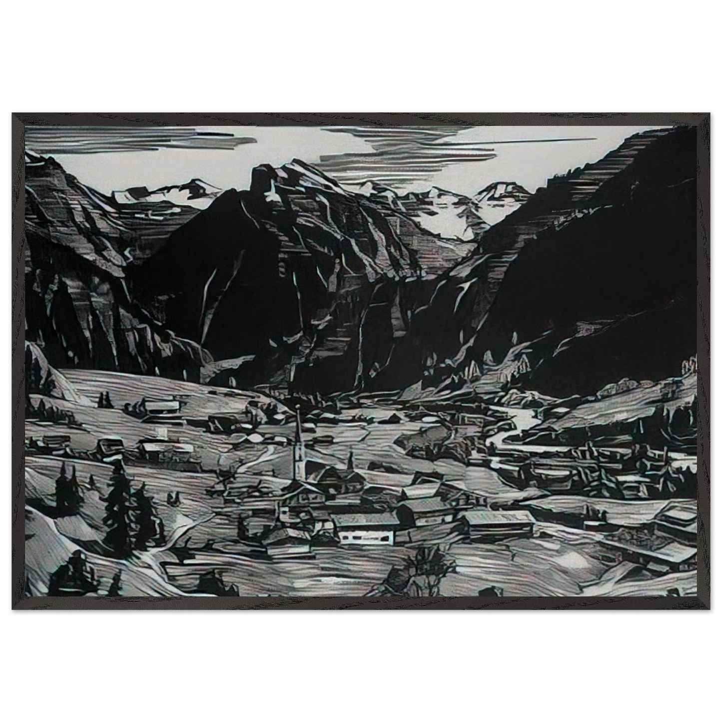 Hinterstein - Expressionism - Konrad Zuse Framed Art Print – Black Wooden Frame - Default Title - -Framed Art Print