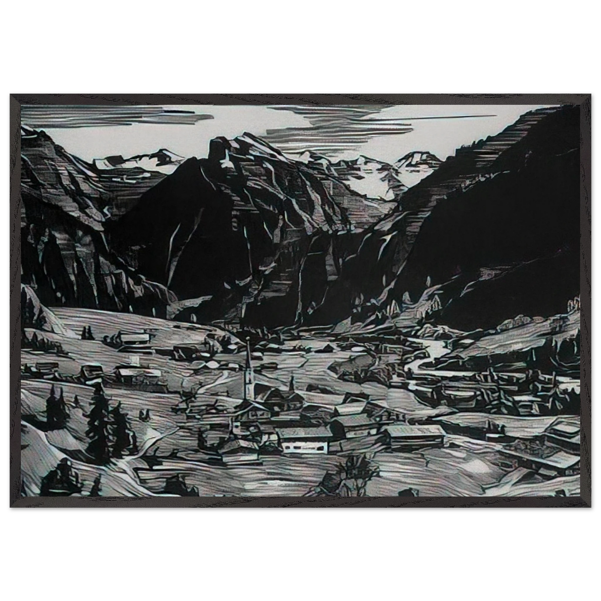 Hinterstein - Expressionism - Konrad Zuse Framed Art Print – Black Wooden Frame - Default Title - -Framed Art Print