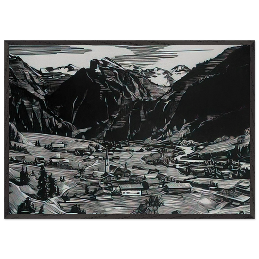 Hinterstein - Expressionism - Konrad Zuse Framed Art Print – Black Wooden Frame - Default Title - -Framed Art Print