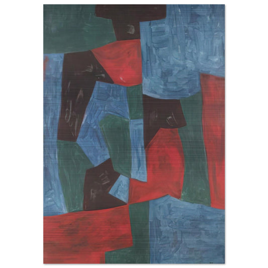 Composition abstraite - 1958 - Serge Poliakoff Brushed Aluminum Print - 70x100 cm / 28x40 inches | Serge Poliakoff Aluminum Print | Serge Poliakoff Prints