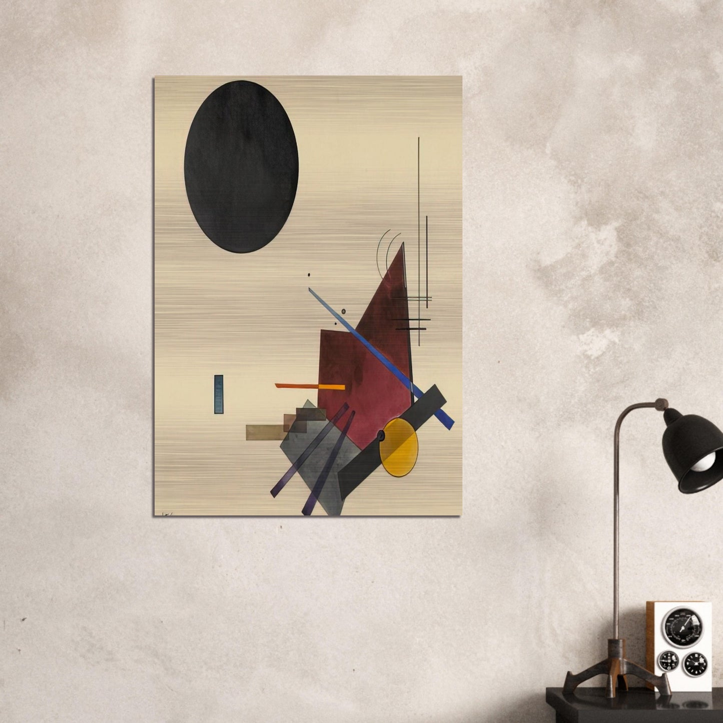 BLACK RELATIONSHIP 1924 - Wassily Kandinsky Brushed Aluminum Print - 70x100 cm / 28x40 inches | Wassily Kandinsky Aluminum Print | Wassily Kandinsky Prints