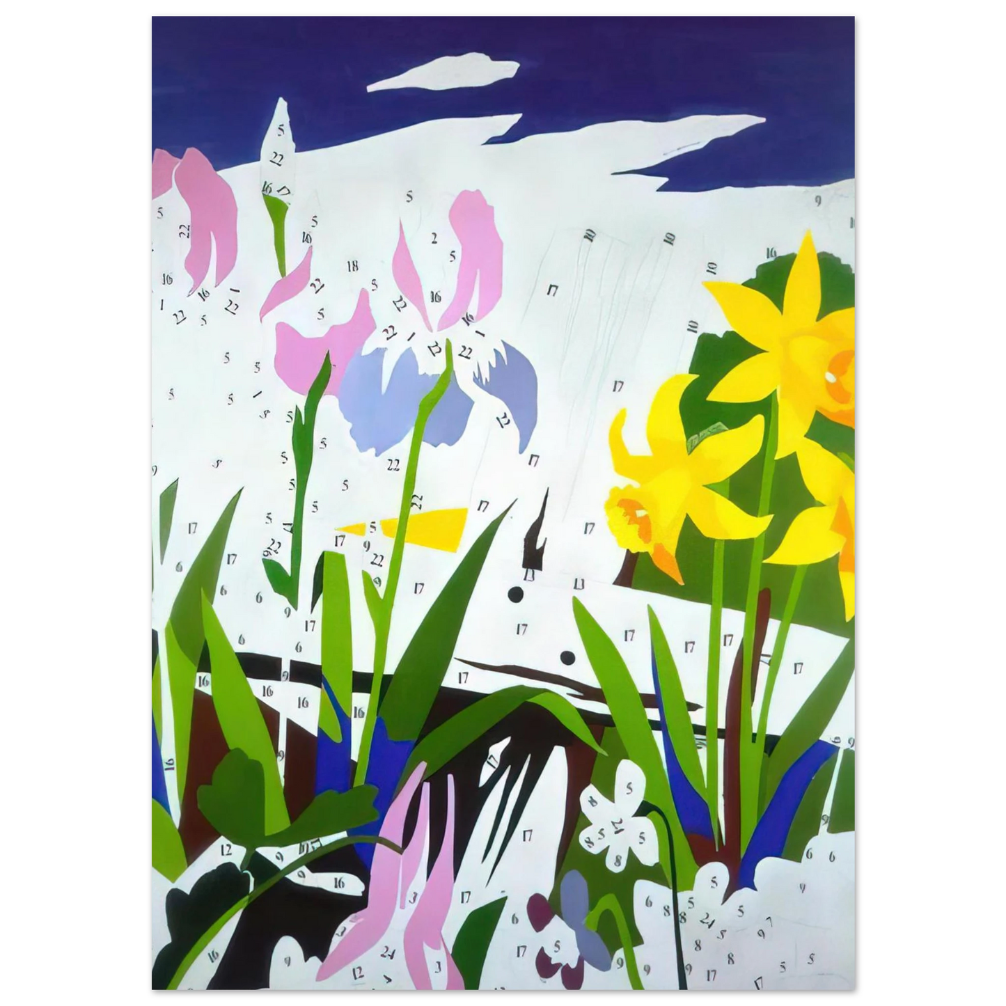 Andy Warhol - Do It Yourself  Flowers  Fine Art Poster - 40x60 cm / 16x24 inches