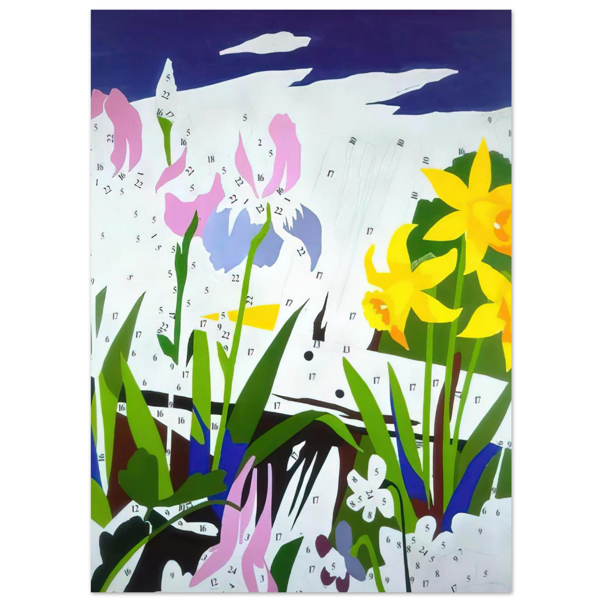 Andy Warhol - Do It Yourself  Flowers  Fine Art Poster - 40x60 cm / 16x24 inches