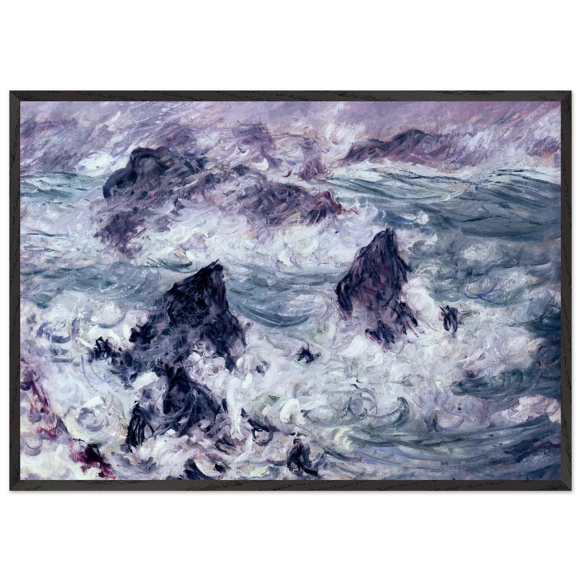 Storm at Belle-Ile - claude monet Framed Art Print – Black Wooden Frame - Default Title - -Framed Art Print