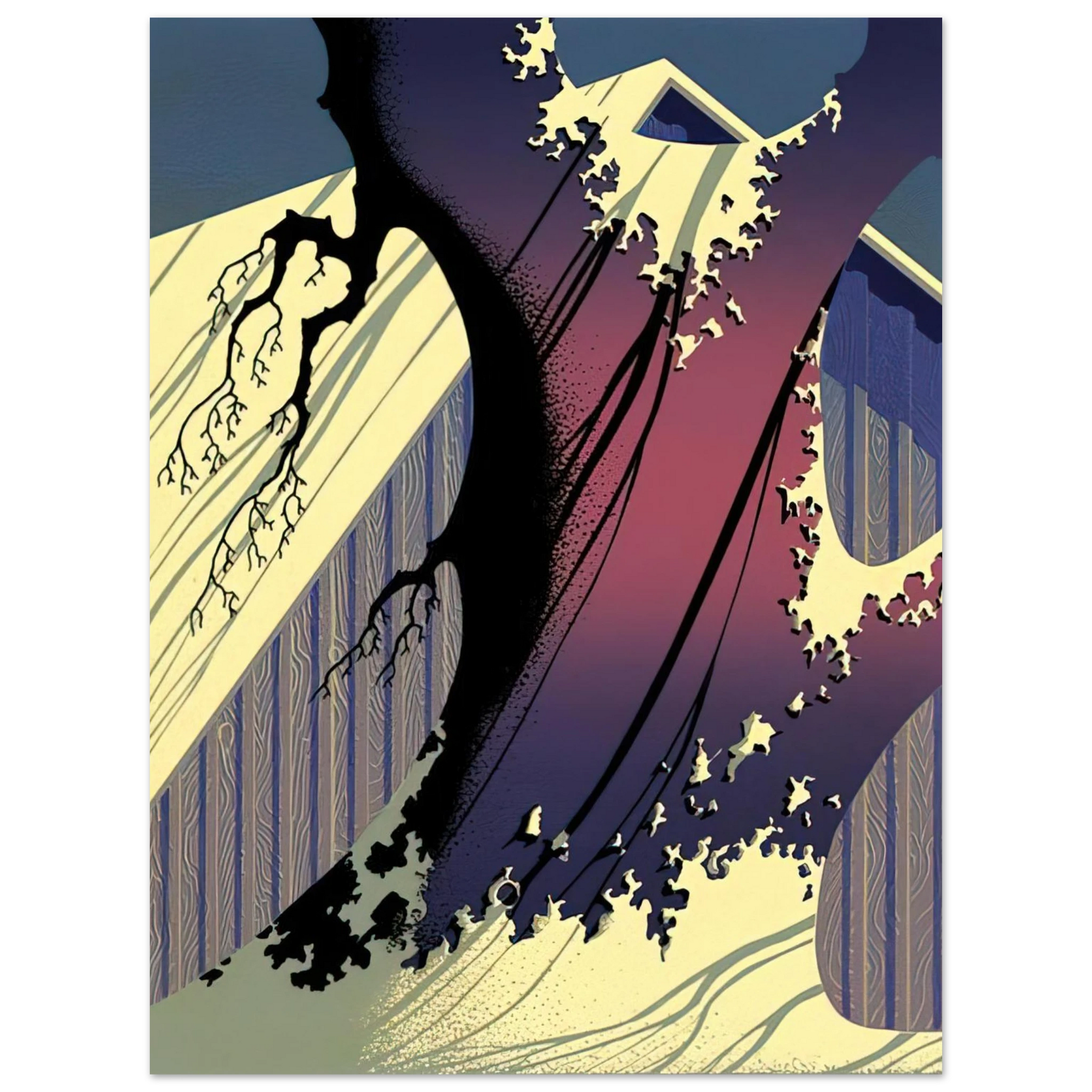 Eyvind Earle - Mauve Barn Fine Art Poster - Default Title