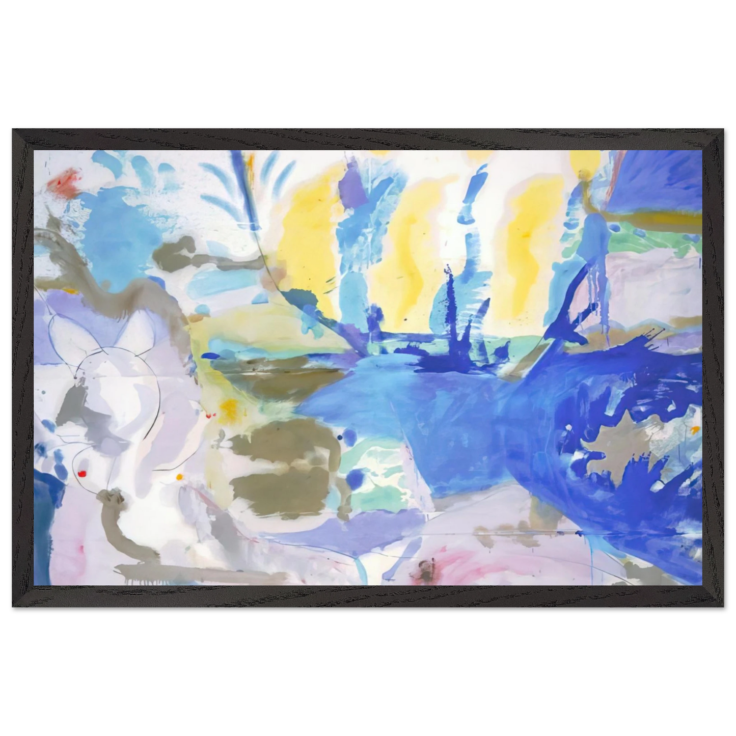 Helen Frankenthaler - Basque Beach - 1958 Wall art - 40x50 cm / 16x20 inches - Premium Wooden Framed Poster With Fine Art Paper - White frame