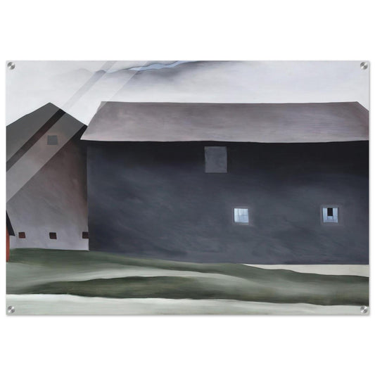 Lake George Barns - Georgia O'Keeffe Acrylic Print - 70x100 cm / 28x40″ inches