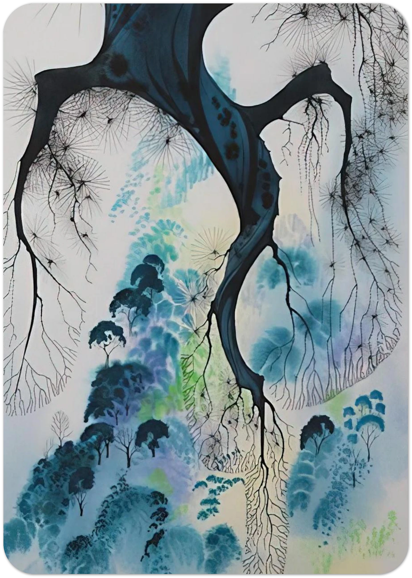 Coastline By Eyvind Earle Pack of 10 Post Cards | Eyvind Earle Post Cards | A6 (10.5 x 14.8 cm) - 4.1 x 5.8 inches