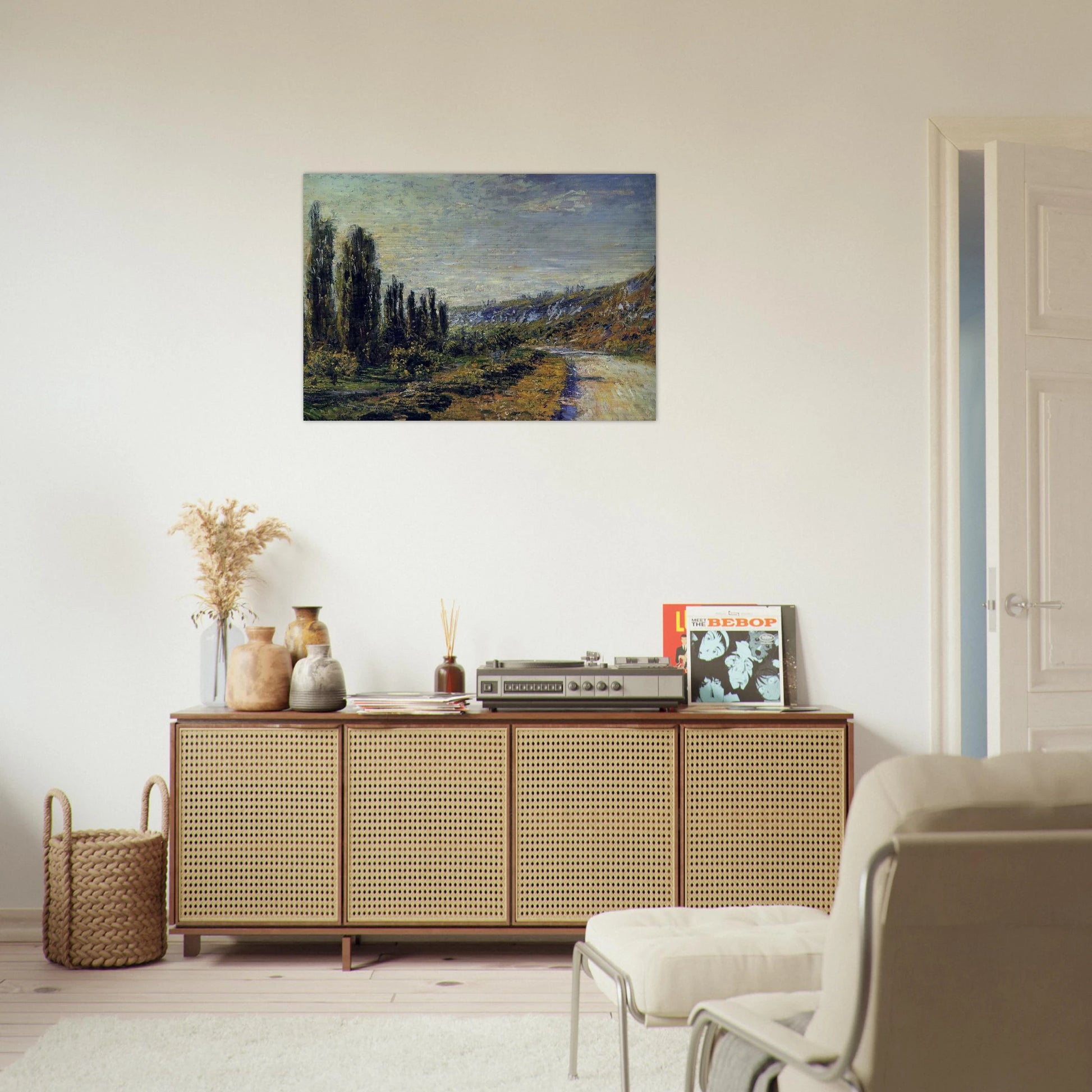 The Road from Vetheuil - claude monet Brushed Aluminum Print - 70x100 cm / 28x40 inches | claude monet Aluminum Print | claude monet Prints