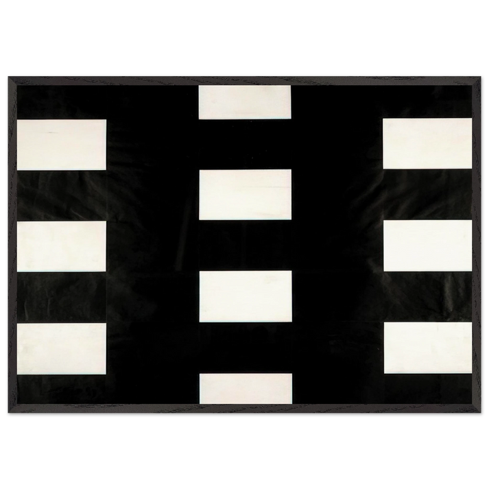 White and Black - Ellsworth Kelly 70x100 cm / 28x40 inches Framed Art Print – Black Wooden Frame