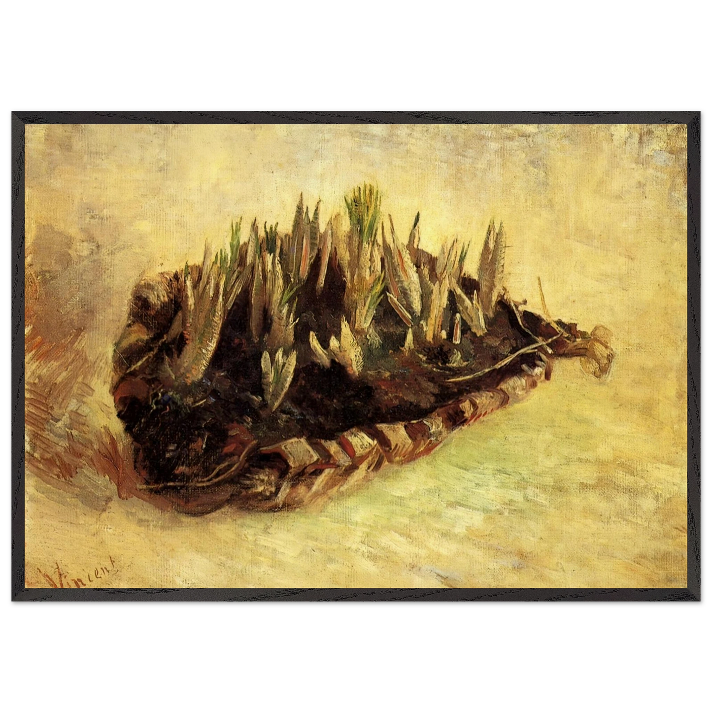 Still Life with a Basket of Crocuses - Vincent van Gogh Framed Art Print – Black Wooden Frame - Default Title - -Framed Art Print