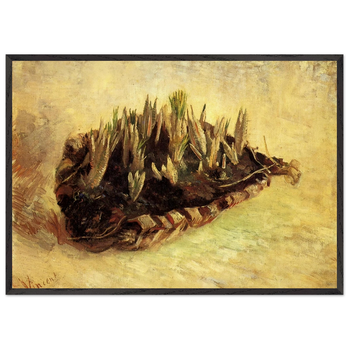 Still Life with a Basket of Crocuses - Vincent van Gogh 70x100 cm / 28x40 inches Framed Art Print – Black Wooden Frame