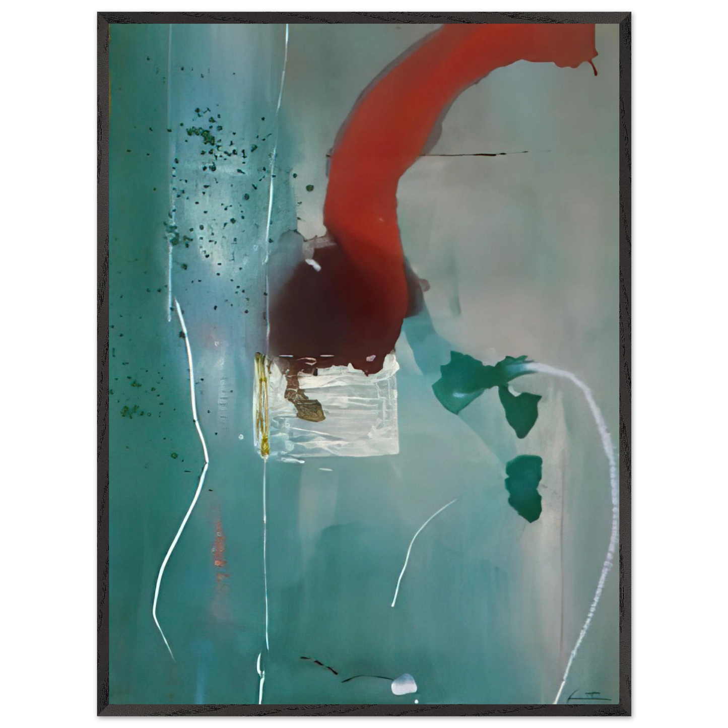 Helen Frankenthaler - Square One - 1985 Wall art - 15x20 cm / 6x8 Inches - Premium Wooden Framed Poster With Fine Art Paper - White frame