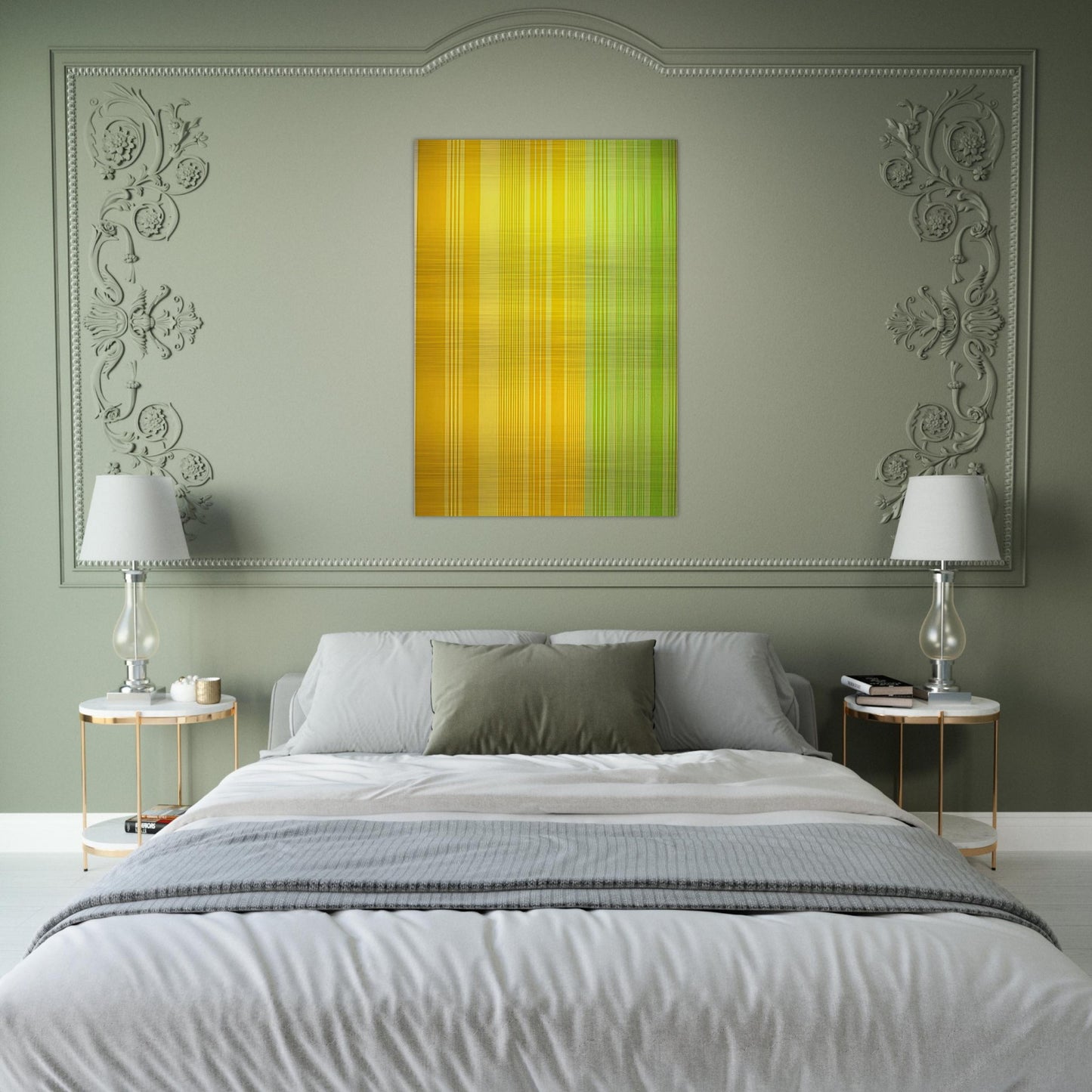 Lime-Lemon - 1970 - Gene Davis Brushed Aluminum Print - 70x100 cm / 28x40 inches | Gene Davis Aluminum Print | Gene Davis Prints