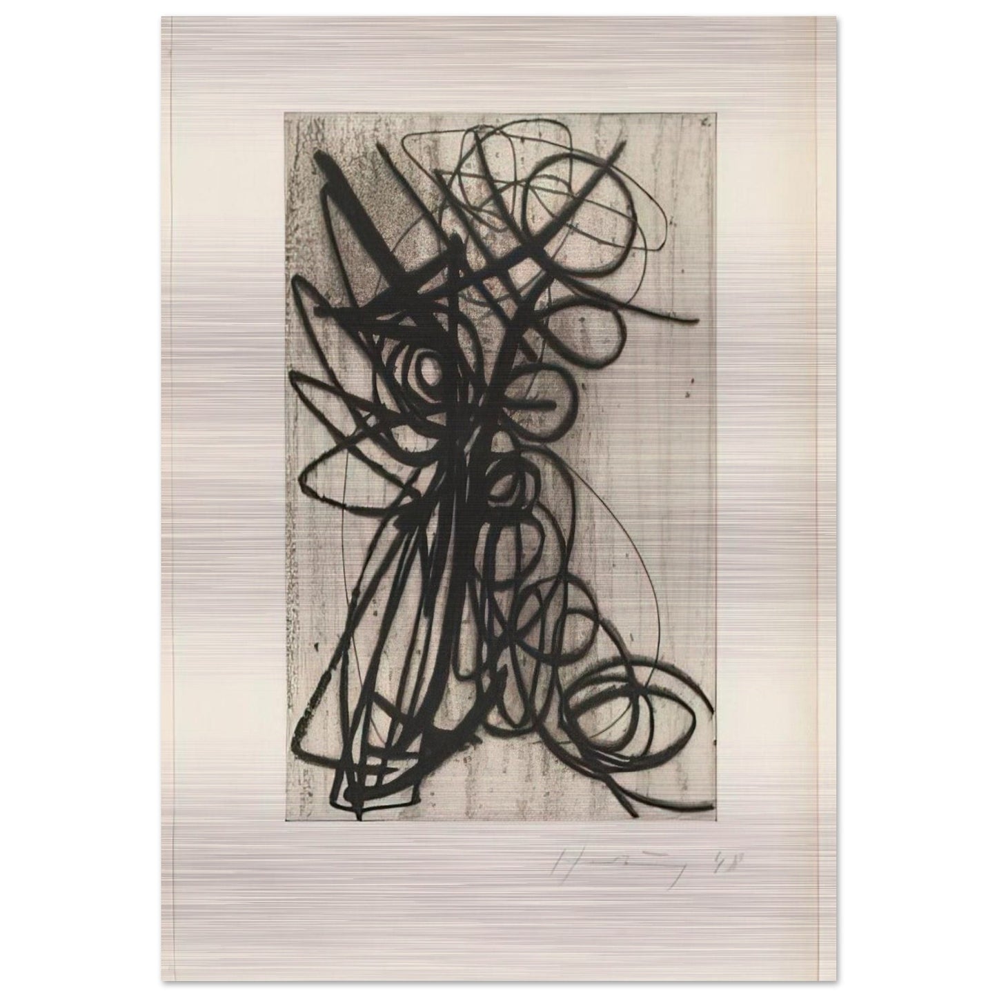Composition - 1948 - Hans Hartung Brushed Aluminum Print - 70x100 cm / 28x40 inches | Hans Hartung Aluminum Print | Hans Hartung Prints