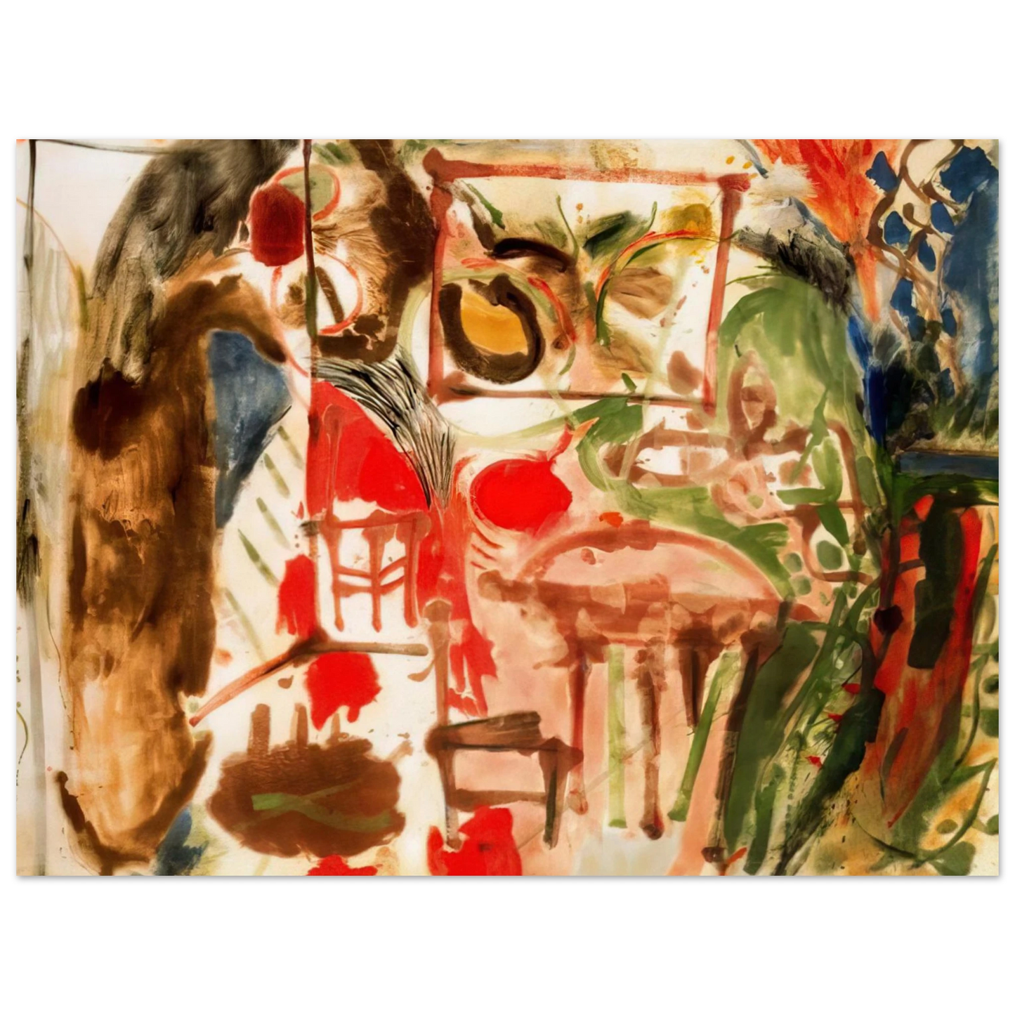 Helen Frankenthaler - Interior - 1957 Wall art - 13x18 cm / 5x7 inches - Fine Art Poster - -