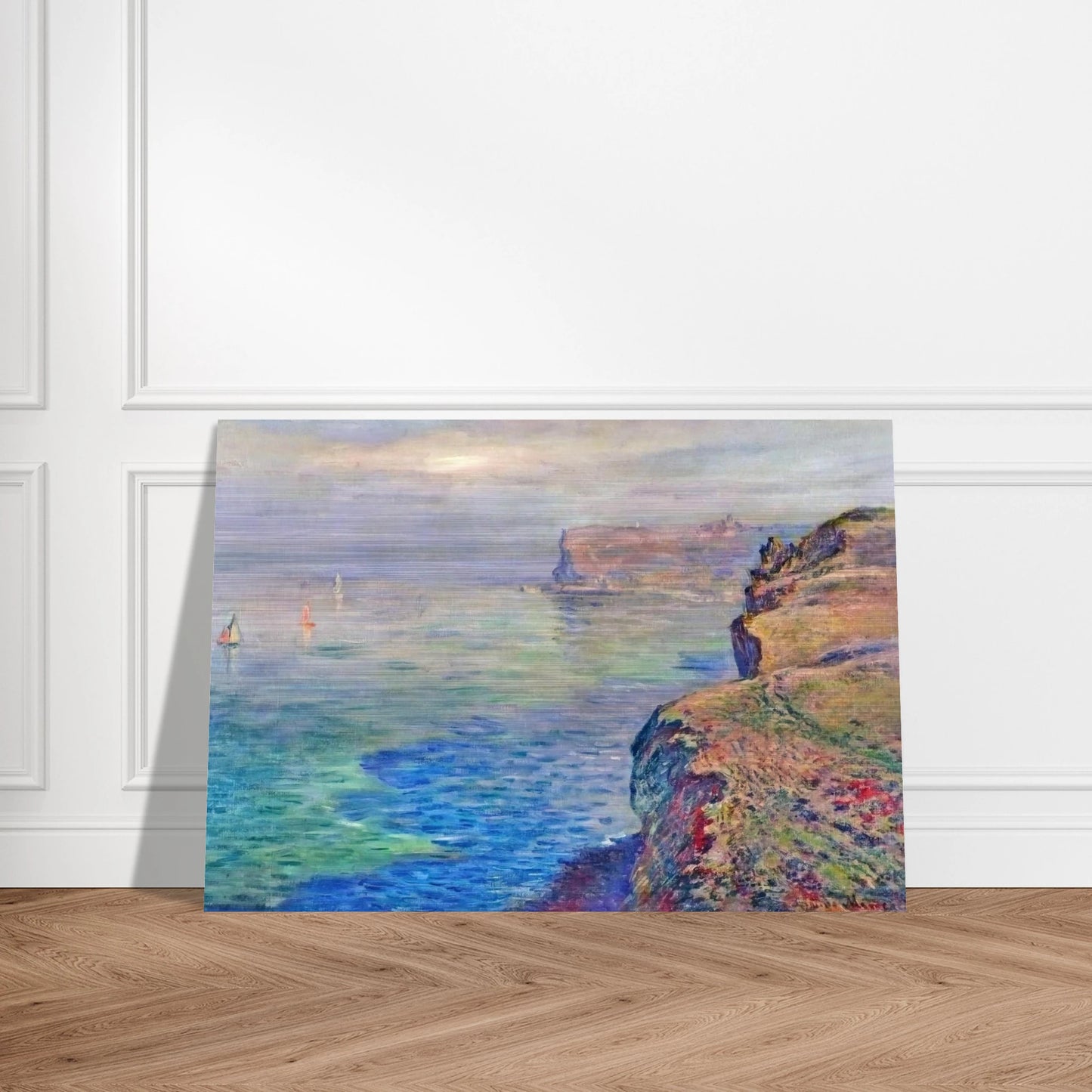Cliff at Grainval near Fecamp - claude monet Brushed Aluminum Print - 70x100 cm / 28x40 inches | claude monet Aluminum Print | claude monet Prints