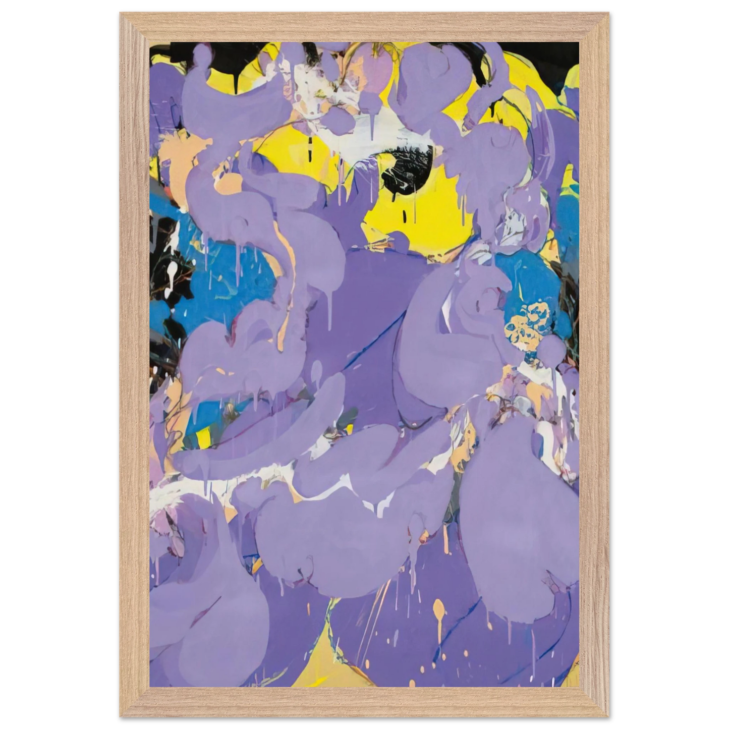 Helen Frankenthaler - Untitled - 1978 Wall art - 28x43  cm / XL (11x17 inches) - Premium Wooden Framed Poster With Fine Art Paper - White frame