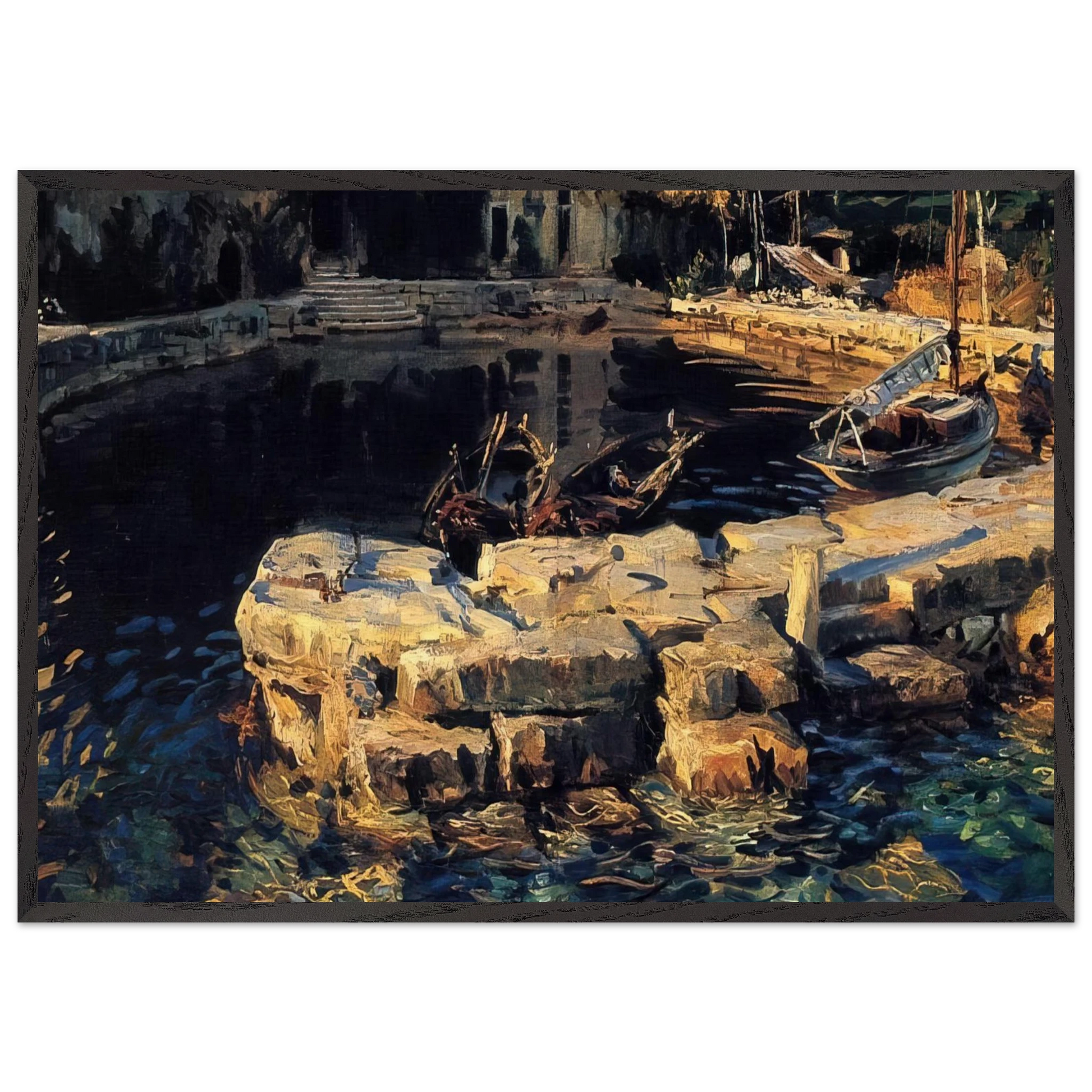 San Vigilio Lake Garda - John Singer Sargent Framed Art Print – Black Wooden Frame - Default Title - -Framed Art Print