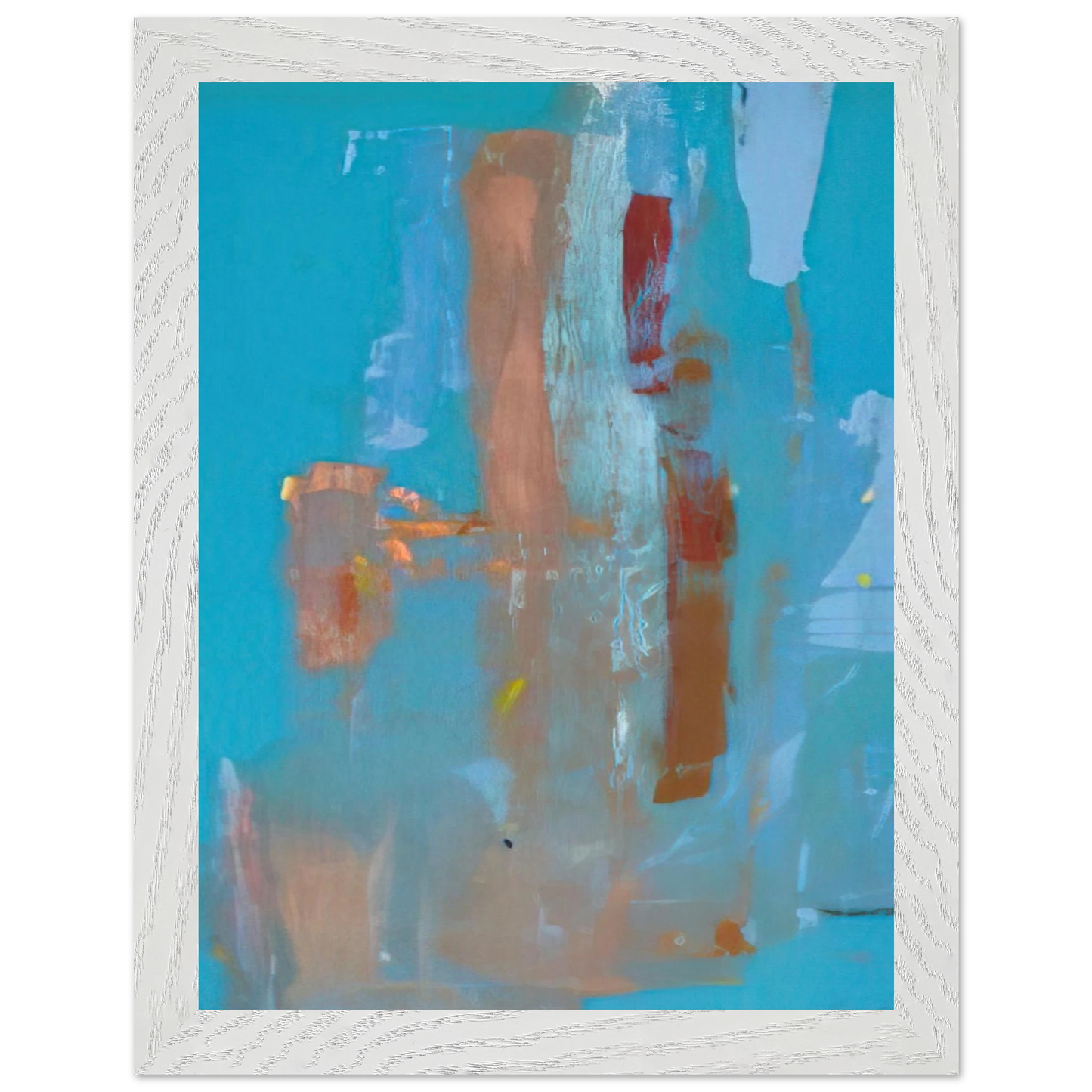 Helen Frankenthaler - In on Blue - 1976 Wall art - 45x60 cm / 18x24 inches - Premium Wooden Framed Poster With Fine Art Paper - Black frame