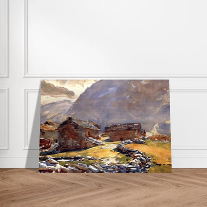 Simplon Pass Chalets - John Singer Sargent Brushed Aluminum Print - 70x100 cm / 28x40 inches | John Singer Sargent Aluminum Print | John Singer Sargent Prints